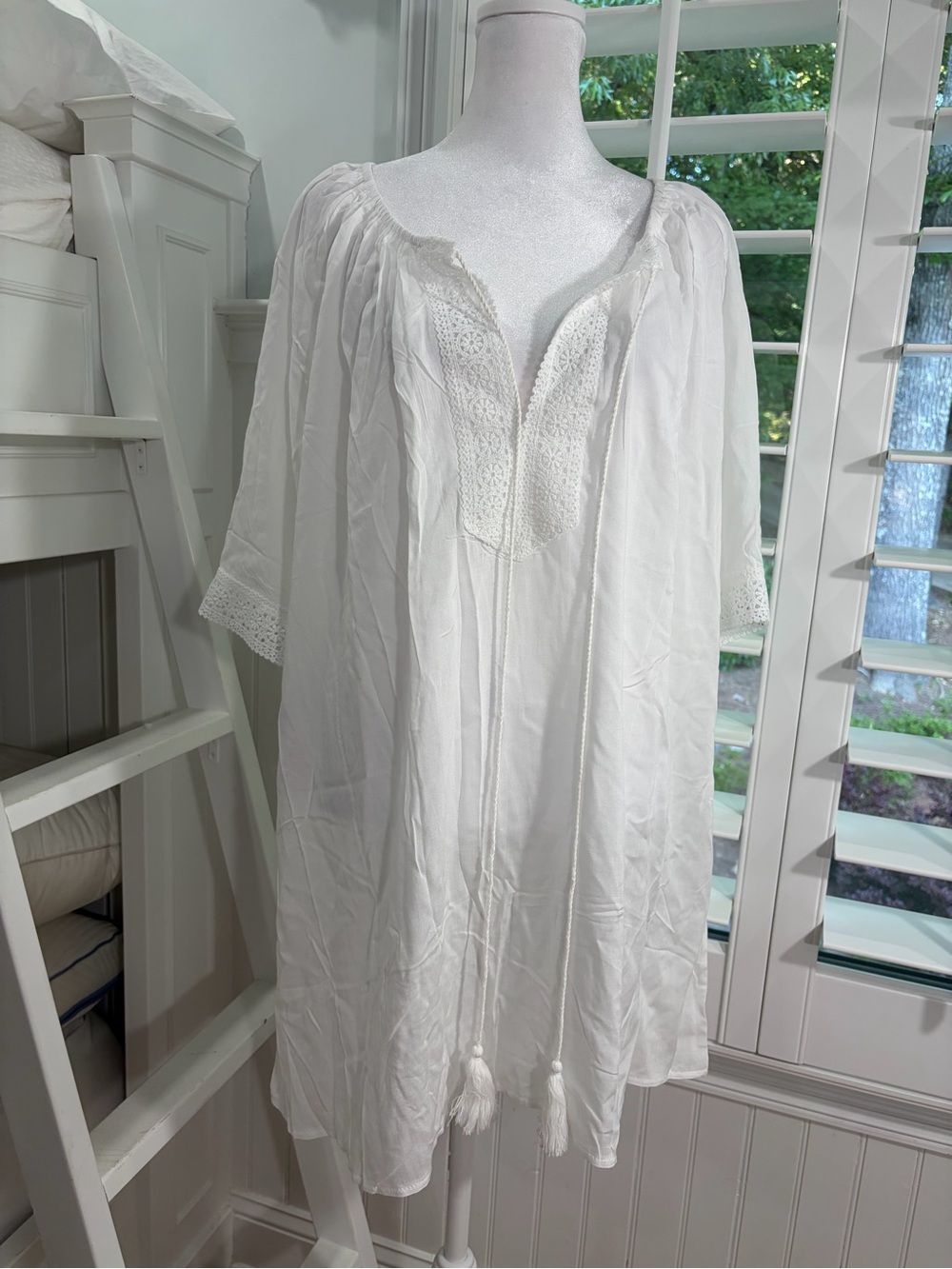 Plus Size Boho Crochet Swim Beach Pool Coverup Dress Tunic - Picture 2 of 8